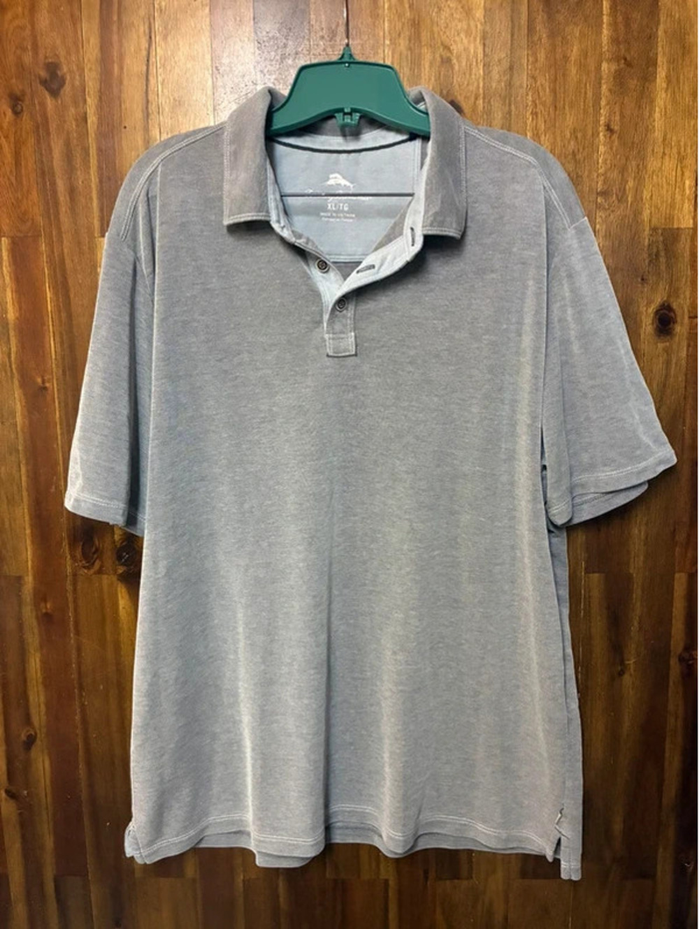 Tommy Bahama Shoreline Surf Polo Shirt Mens XL Gray Tencel Knit